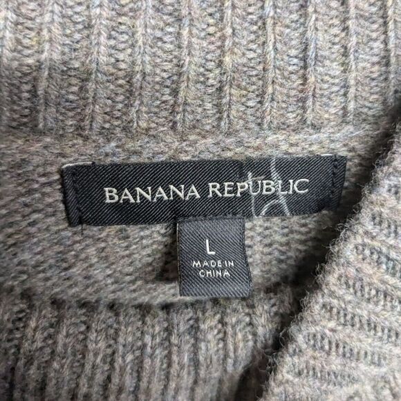 Banana Republic Sweater Wool / Llama Men Large Como Fair Isle Dark Truffle L 50 - Picture 5 of 7